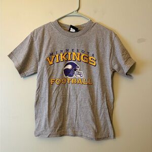 Reebok Minnesota Vikings Gray Short Sleeve T-Shirt, Size Large Youth